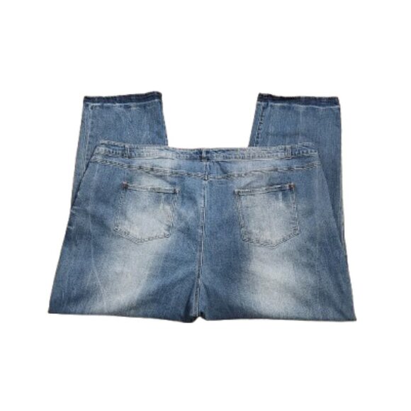 Ellos High-Rise Distressed Straight Jeans   Size 30W - Picture 3 of 6